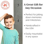 Headwaters Studio Wooden Growth Chart – Kids Height Chart, Wall Measurement for Kids, Height Chart for Wall, Growth Ruler for Children – “Love Grows Here” Gray (63" x 6.7")