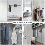 TICONN Wall Mounted Coat Rack, Five Heavy Duty Tri Hooks All Metal Construction for Jacket Coat Hat in Mudroom Entryway (Space Gray, 2-Pack)