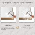 LOAAO 30”X36” Gold Bathroom Mirror, Rounded Rectangle Gold Frame Mirror, Brushed Gold Bathroom Vanity Mirror Wall-Mounted, Anti-Rust, Tempered Glass, Hangs Horizontally or Vertically