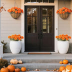 Fall Mums Artificial Flowers Hanging Basket for Outdoor Fall Porch Decor Fake Marigolds 6 Bundle Faux Silk Orange Flower Bouquet Chrysanthemum UV Resistant Realistic Plant for Autumn Table Home Decor