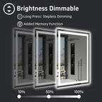 36"x 36" LED Bathroom Mirror with Lights, Double Lighting Sources Dimmable, LED Mirror for Bathroom, Anti-Fog, Lighted Bathroom Vanity Mirror for Wall, ETL Listed, Tempered Glass(Horizontal/Vertical)