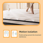 King Size Mattress, 10 Inch King Mattress in a Box, Memory Foam Hybrid Mattresses with Individual Pocket Spring for Motion Isolation & Silent Sleep, Pressure Relief, Medium Firm