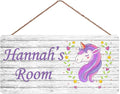 Personalized Signs Cute Magic Unicorn Sign Custom Name Door Sign For Baby Nursery Wall Decor New House Welcome Door Decor Plate For Kids Room Girls Bedroom Little Man Cave
