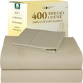 California Design Den Twin XL Sheet Sets - 400 Thread Count Sateen, 100% Cotton Bed Sheets, Deep Pockets, Soft & Breathable, Cooling and Durable Bedding Set - Beige (Golden Tone)
