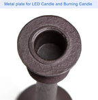 JT17008 Rustic 2 Pack Candlestick Decorative Taper Candle Holder for Table Centerpiece, 7" x 9", Brown
