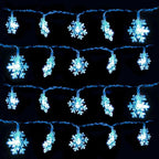 DomeStar Christmas Snowflake String Lights,9.8Ft 20 LED Battery Powered Christmas Fairy Lights Hanging Decor for Xmas Tree Party Wedding New Year Bedroom Patio Wall Indoor Outdoor Decorations Blue