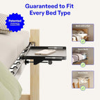 BedShelfie Bedside Shelf for Dorm Room Bunk Bed & Top Bunk, College Dorm Room Essentials, Bedside Caddy, Clip on Floating Tray, Bed Side Table Storage, Loft Nightstand Decor, Black