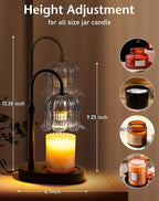Flower Candle Warmer Lamp with Timer - Lotus Light Electric Wickless Warming Height Adjustable Dimmable No Flame Heat Warm Melt Wax Scented Floral Table Lights Elegant Tulip Modern Home Decor