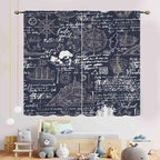 Vintage Nautical Curtains, Marine Coastal Sailboat Compass Anchor Ocean Beach Old Pirate Map Navy Blue Blackout Retro Drapes for Bedroom Living Room Kitchen Bathroom Window 2 Panels, 42"x54" Inch