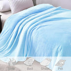 Exclusivo Mezcla Fleece Blanket Twin Size for Bed, Super Soft and Warm, All Season Use, Cozy, Plush, Lightweight, 60x80 Inches Ice Blue