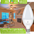 Sailstar Light Bulbs 60 Watt Equivalent, E12 Candelabra LED Light Bulbs,3000K White, 500LM Ceiling Fan Light Bulbs, B11 Type B Bulb, Small Base Chandelier Light Bulbs 5W, CRI 85, Non-dimmable,10 Pack