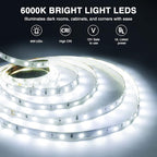 Onforu White LED Strip Lights, 32.8FT 6000K Super Bright Dimmable Tape Light Kit, 600 LEDs Daylight Easter Rope Light, 12V Flexible Strip Lighting for Mirror, Under Cabinet, Home, Bedroom