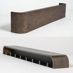 Kazai. Wall-Mounted Coat Rack 'Toke' - Modern Design Coat Rack with Hidden Wall Hooks - Solid Wood Veneer Panel Coat Hanger - Oak, Dark