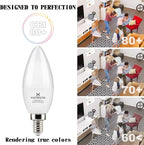 hansang E12 Candelabra LED Bulbs 4000K Daylight Ceiling Fan Light Bulb 6W, 60W Equivalent, Type B Light Bulb for Chandelier, C37 600LM,No-Dimmable 6 Pack
