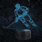 Hockey Player 3D Lamp Night Lights for Kids 7 LED Color Changing Touch Table Desk Lamps Lighting Cool Toys Gifts Birthday Xmas Decoration for Sports Hockey Fan