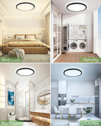 zemty 23 Inch LED Flush Mount Ceiling Light, Super Slim 56W 5040lm LED Ceiling Light, 3 Color Temperature in One 3000k/4500k/6000K Round Light Fixture for Bedroom, Kitchen, Dining Room (Black)