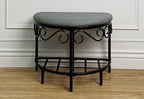 Mango Steam Half Moon Shoe Bench - Vanity Seat/Dressing Stool/Makeup Chair - Heather Gray