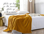 NANPIPER Throw Blanket Warm Sherpa Blanket Soft Fuzzy Plush Reversible Fleece Microfiber for Bed/Couch(60"x80",Ginger Yellow)