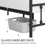 Yaheetech Classic Metal Platform Bed Frame Mattress Foundation with Victorian Style Iron-Art Headboard/Footboard/Under Bed Storage/No Box Spring Needed/Twin XL Size Black
