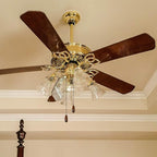 4 Pieces Ceiling Fan Chain Pulls Extender Wooden Pull Chain Extension Ornaments for Ceiling Light Lamp Fan(Walnut Color)