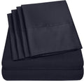 Twin Size Bed Sheets - 4 Piece 1500 Supreme Deluxe Collection Deep Pocket Ultra Soft Twin Sheet Set Bedding - 1 EXTRA PILLOW CASES, GREAT VALUE, Twin, Navy