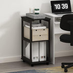 Furinno Romain 2-Tier Tall End Table, Espresso