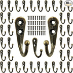 POZEAN 40 Pack Wall Hooks for Hanging, Heavy Duty Small Coat Hooks Wall Mounted for Living Room, Bathroom, Kitchen, Bedroom for Key, Cup, Bag, Hat, Scarf, and More (Bronze)