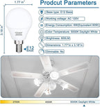 comzler Ceiling Fan Light Bulbs Candelabra LED Bulbs - 60 watt Equivalent, 5000K Daylight White Candelabra E12 Base A15 Small Light Bulbs,600lm,Non-Dimmable, Pack of 6