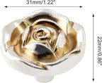 Uenhoy 5 Pcs Antique Silver Rose Drawer Knobs Vintage Dresser Knobs Zinc Alloy Rose Flower Cabinet Knobs for Dresser Vanity Nightstand Closet with Screws