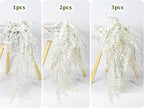 RECUTMS Fake Plant Hanging Eucalyptus Vines Plants Faux Eucalyptus Leaf Hanging Plant for Room Wedding Proch Yard Outdoor Home Wall Kitchen Bathroom Indoor Decoration in 3 Pcs(Pure White)