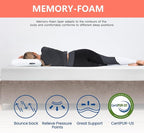 FDW | 5 Inch Full Mattress | Medium Firm | Gel Memory Foam Mattress | White | Bed in a Box, CertiPUR-US Certified | Pressure Relief, Cooling Ventilated Foam | Washable Removable Cover
