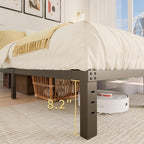 ALDRICH 10 Inch Metal Bed Frame Queen Size - Double Black Basic Steel Slats Platform, Easy Assembly Heavy Duty Noise Free Bedframes, No Box Spring Needed