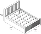 Plank+Beam Solid Wood Full Bed Frame, Platform Bed with Headboard, Clay