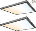 Ultralux 2x2 ft Surface Mount Ceiling Light Panel – Slim, Edge Lit, Flush Mount Flat Panel for Kitchen, Home & Office - TRIAC Dimmable, 3CCT Adjustable Color Temperature (Matte Black, 2 Pack)