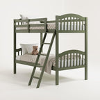 Storkcraft Long Horn Twin-Over-Twin Bunk Bed (Olive) - GREENGUARD Gold Certified, Converts to 2 Individual Twin Beds