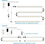 Litever Under Cabinet Lighting Kit Plug in, 6 pcs 12 Inches LED Light Bars. Super Bright Dimmable Linkable for Kitchen Undercabinet Counter Top Shelf Pantry Closet Display Lighting. Warm White 3000K