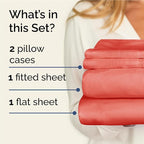 Twin XL 4 Piece Sheet Set - Comfy Breathable & Cooling - Ultra Soft Hotel Luxury Bedding Set w/ 8-16 Inch Deep Pockets - 1 Flat & 1 Fitted Sheet & 2 Pillowcases - Wrinkle Free and Easy Care - Coral
