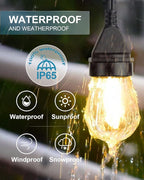 Lightdot 96FT (2x48FT) Outdoor Led Patio Lights, ETL Listed Led String Lights with Shatterproof Edison Vitage Bulbs, Commercial Grade Hanging Light for Patio Cafe Bistro Backyard