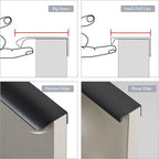 JOOJA 10 Pack Modern Style Finger Edge Pull Furniture DrawerHandles Hidden Cabinet Kitchen Drawer Handles Knobs,Black 150mm