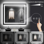 LOAAO 44"X36" LED Mirror for Bathroom, Lighted Bathroom Mirror with Lights, Anti-Fog, Dimmable, Memory Function, Easy to Install, Clear Reflection
