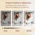 36x30 LED Mirror for Bathroom with Front and Backlit Light Up Digital Mirrors for Wall,Anti Fog,Stepless Dimmable,Tempered Silver Glass Smart Vanity Mirror for Bathroom