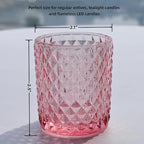 Woho 12Pcs Pink Votive Candle Holders, Tealight Candle Holder for Wedding Table Decor, Tea Lights Candle Holder for Engagement Birthday Party