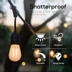 Banord 5 Pack Dimmable 2W S14 Replacement LED Bulbs, 2700K Warm White Waterproof Outdoor String Lights Vintage LED Filament Bulb, Shatterproof E26 Screw Base Edison Light Bulbs