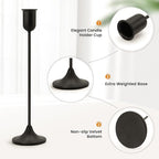Candle Holder - 3 PCS Candlestick Holders - Vintage Candle Stick Holder - Modern Decorative Centerpiece - Cozy Atmosphere Gift for Home Decor, Wedding, Halloween Party - Black Taper