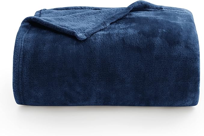 BEDELITE Fleece Blanket King Size Blankets for Bed, Luxury Plush Cozy Fuzzy Blanket 108x90 inches, Super Soft Warm Lightweight Throw Blanket All Seasons Suitable, Navy Blue