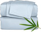 Pure Bamboo Twin Sheets, Genuine 100% Organic Viscose Derived from Bamboo Bed Sheet Set, Luxuriously Soft & Cooling, Double Stitching, Lifetime Quality Promise (Twin, Glacier)