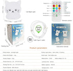 Cat Night Lights Children's Room Lighting, Toddler Bedroom Sleep Lights Bedside lamp - 9 Colors Lamps Room Decor for Toddlers/Boys/Girls/Adults/Bedroom/Bathroom/Outdoor/Camping - Medium