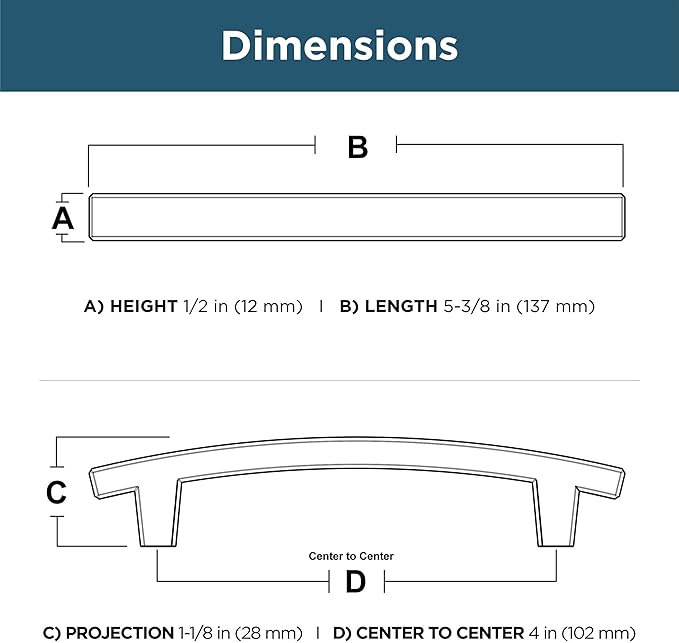 Franklin Brass (5-Pack) – Deep Bronze Cabinet Handles, 4 Inch Hole Center, Pulls for Drawers, Kitchen Cabinet Door, Dressers | Pierce