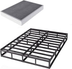 ZIYOO Full Box Spring and Cover 9 Inch High Profile Easy Assembly,Mattress Foundation/Heavy Duty Metal Steel Structure/Quiet Noise-Free Accessory
