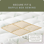 Cooling Mattress Topper - King Size | Plush Pad Mattress Topper for Back Pain Relief, 8-21" Deep Pocket | Viscose Made from Bamboo Pillow Top | Bedroom Essentials